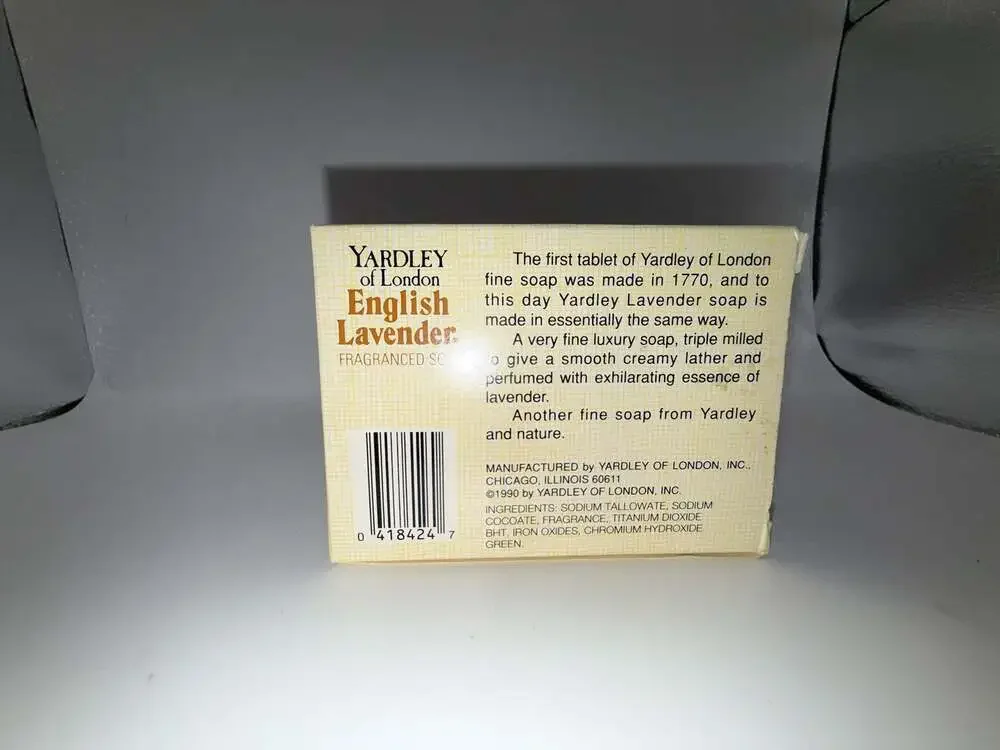 Vintage 1990 Yardley of London English Lavender Fragranced Bar Soap 4.25 oz